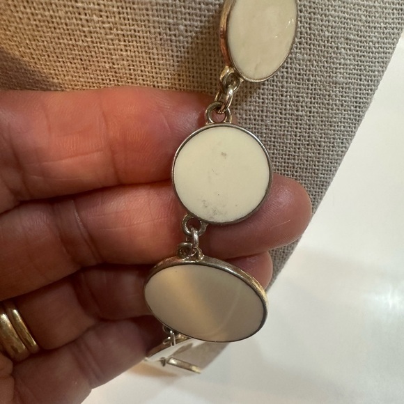 Monet Gold and Cream Earrings & 16”L Disc Necklace - Picture 9 of 9